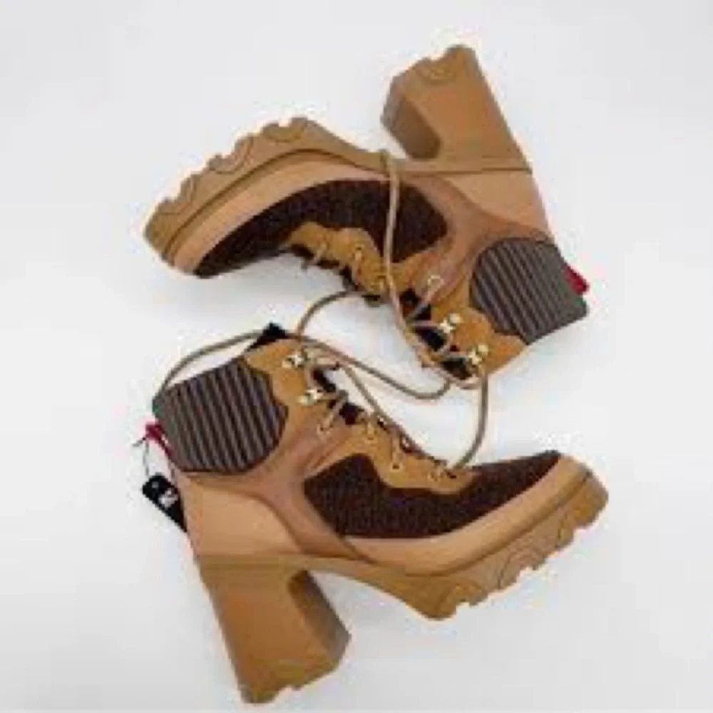 Sorel Womens Brex Chunky Heel Cozy Lace-Up Waterproof Bootie Size 9.5 NL4814-253 - Picture 2 of 3